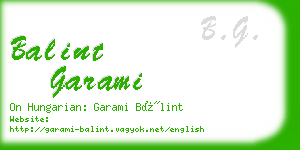 balint garami business card